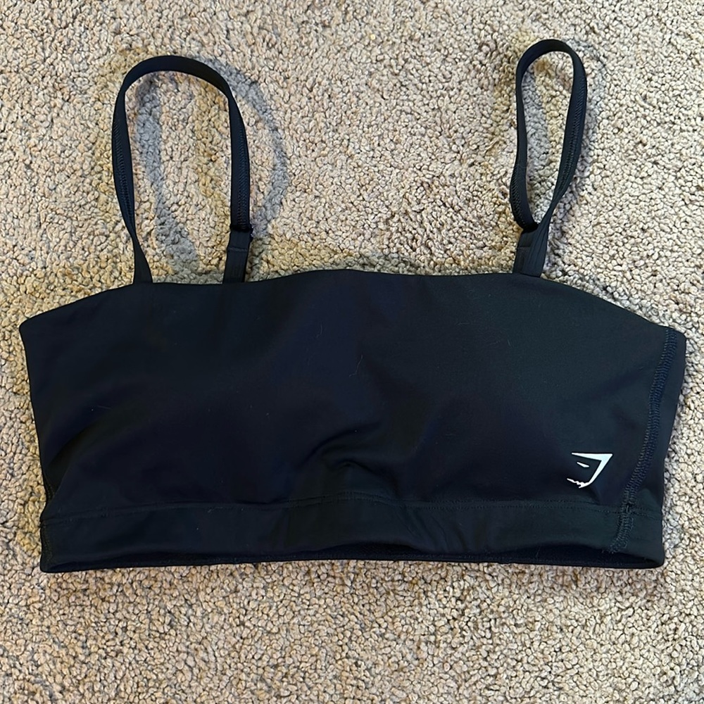 EUC Gymshark Black Bandeau Sports Bra Size Small S